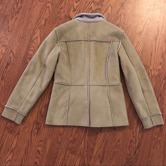 Aeropostale Tan Faux Suede & Shearing Coat Medium - Picture 2 of 4